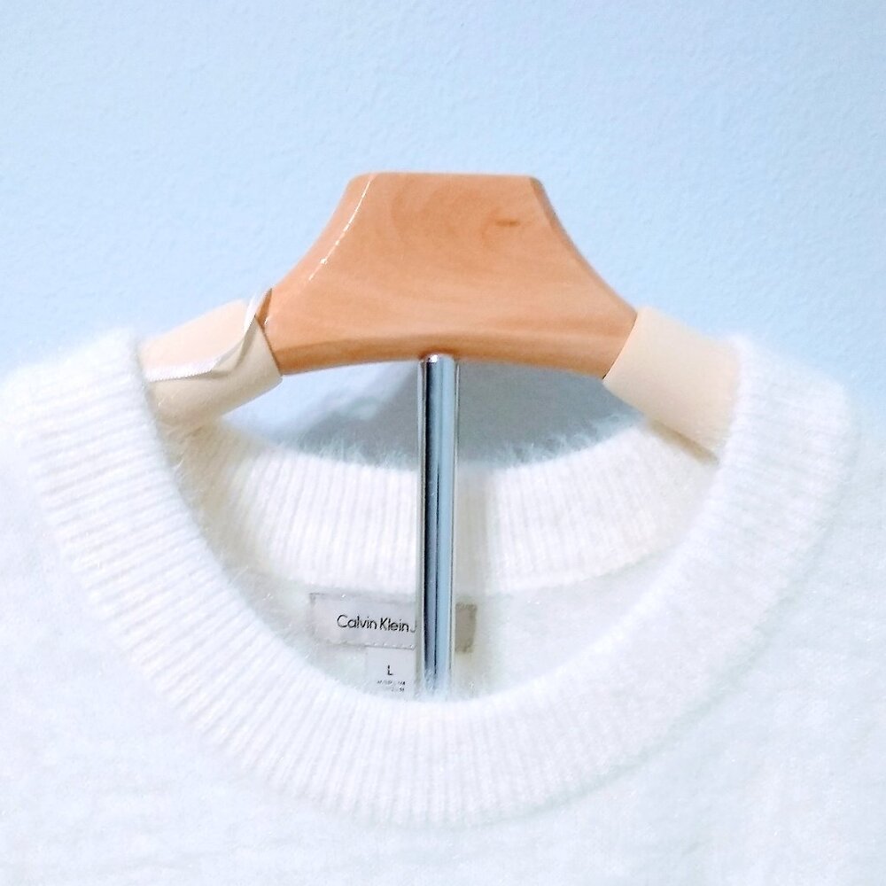 CALVIN KLEIN JEANS FUZZY SWEATER PULLOVER SIZE LARGE - Picture 5 of 16